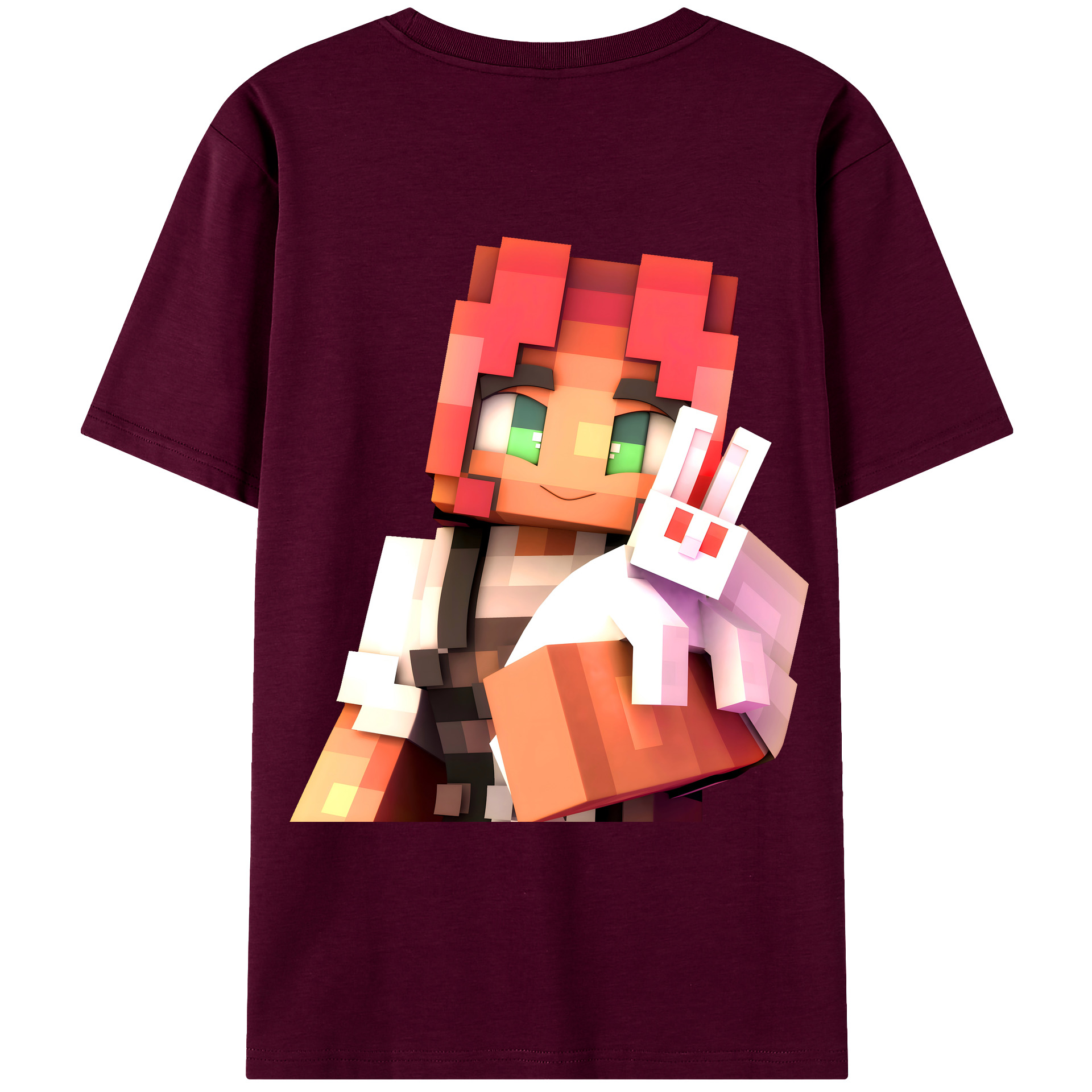 （画像用） マインクラフト ブロックの世界 Minecraft MC Block world レディース半袖Tシャツ(バックプリント)